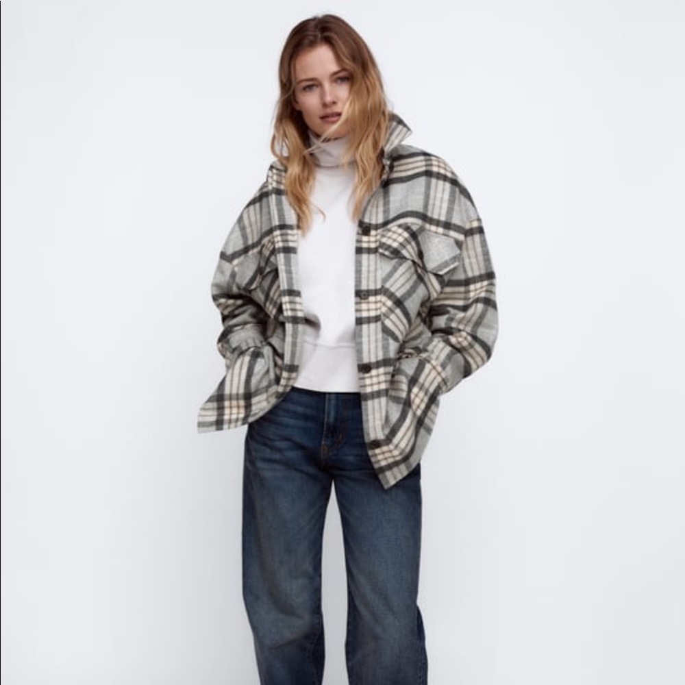 Zara - Plaid Wool-Blend Shacket (NWT)